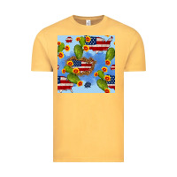 Vintage Mustard usa map cactus and sunflower seamless pattern Vintage Tee - BundleAndBundleShop