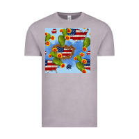 Vintage Zinc usa map cactus and sunflower seamless pattern Vintage Tee - BundleAndBundleShop