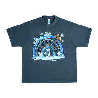 Midnight Navy winter   rainbow and snowman Urban Heavy Tee - AdoDesignShop
