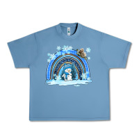 Pebble Blue winter   rainbow and snowman Urban Heavy Tee - AdoDesignShop