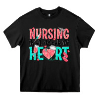 Black nursing is a work of heart Heavy Core Tee - texasbilliewilder