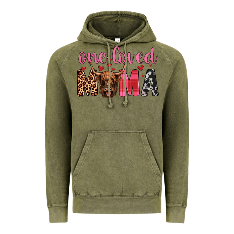 Highland Cow One Loved Mama Vintage Hoodie by JahusDesignShop | Teevron