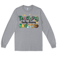 Heather Grey teaching lucky charm Long Sleeve Tee - MaliasSmallBusiness