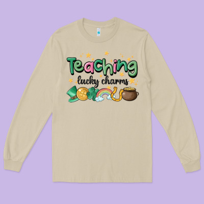 Teaching Lucky Charm Long Sleeve Tee Designed By Maliassmallbusiness