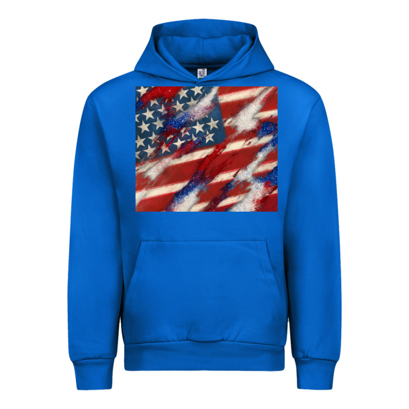 American Flag Glitter 4th Of July Urban Hoodie by CowGirlArtShop | Teevron
