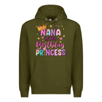 Army Green nana of the birthday princess Premium Hoodie - NancyCooperArtShop