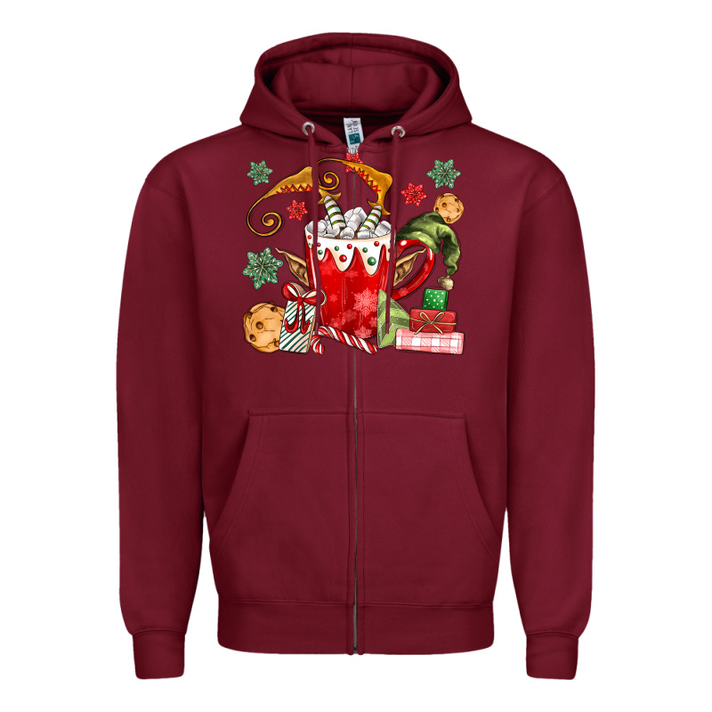 Cup Of Chocolate And Cookies Zipper Hoodie by MaliasSmallBusiness | Teevron
