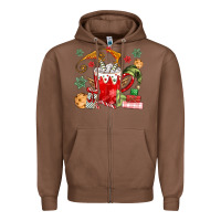 Chestnut cup of chocolate and cookies Zipper Hoodie - MaliasSmallBusiness