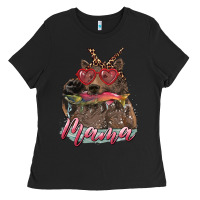 Black mother's day mama bear wıth bandana and glasses Ladies Tee - RanaPortraitStore