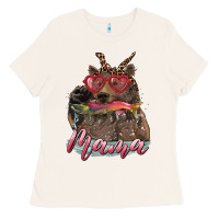 Bone mother's day mama bear wıth bandana and glasses Ladies Tee - RanaPortraitStore