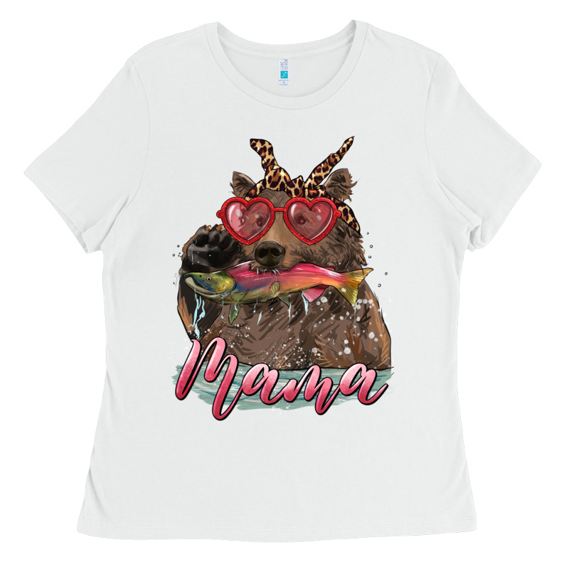 Mother's Day Mama Bear Wıth Bandana And Glasses Ladies Tee by RanaPortraitStore | Teevron