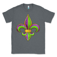 Charcoal Heather mardi gras fleur de lis leopard Classic Tee - Jasminsmagicworld