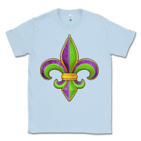 Dusty Blue mardi gras fleur de lis leopard Classic Tee - Jasminsmagicworld