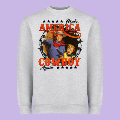 Make America Cowboy Again Heavyweight Sweatshirt Designed By Adodesignshop