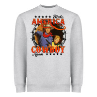 Heather Grey make america cowboy again Heavyweight Sweatshirt - AdoDesignShop