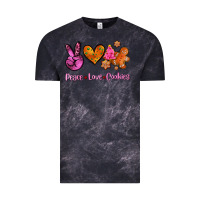 Cloud Black peace love cookies Vintage Tee - AdoDesignShop