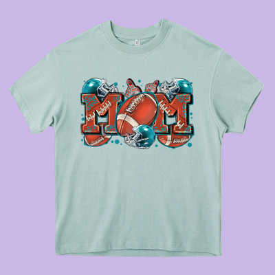 Mom American Football Heavy Core Tee Designed By Zillion Design Studio