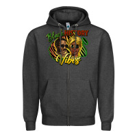 Charcoal Heather black history vibes Zipper Hoodie - NancyCooperArtShop