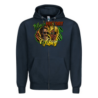Navy black history vibes Zipper Hoodie - NancyCooperArtShop