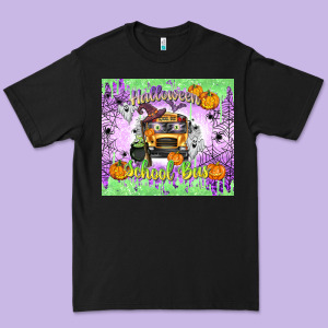 Halloween School Bus Premium Tee Designed By Texasbilliewilder