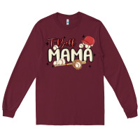 Burgundy t ball mama baseball Long Sleeve Tee - MaliasSmallBusiness