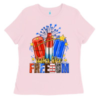 Bubblegum Pink tastes like freedom popsicles billie wilder Ladies Tee - texasbilliewilder