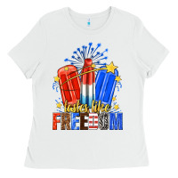 White tastes like freedom popsicles billie wilder Ladies Tee - texasbilliewilder