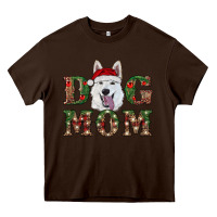 Chocolate Brown christmas  white shepherd dog mom Heavy Core Tee - RanaPortraitStore