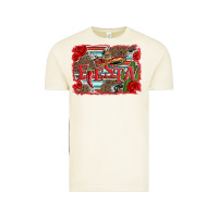 Vintage Arctic fiesta with sombrero background Vintage Tee - Artiststas