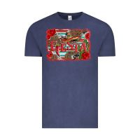 Vintage Denim fiesta with sombrero background Vintage Tee - Artiststas