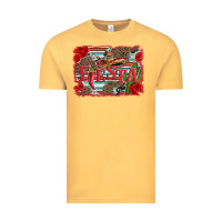 Vintage Mustard fiesta with sombrero background Vintage Tee - Artiststas