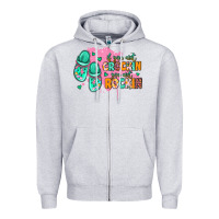 Heather Grey if you aint crockin you aint rockin Zipper Hoodie - MaliasSmallBusiness