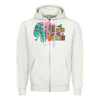Oatmeal Heather if you aint crockin you aint rockin Zipper Hoodie - MaliasSmallBusiness