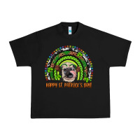 Black Western Happy St. Patrick's Day Cow Rainbow Urban Heavy Tee - Artiststas
