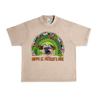 French Oak Western Happy St. Patrick's Day Cow Rainbow Urban Heavy Tee - Artiststas