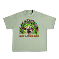 Oil Green Western Happy St. Patrick's Day Cow Rainbow Urban Heavy Tee - Artiststas