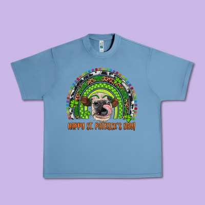 Western Happy St. Patrick's Day Cow Rainbow Urban Heavy Tee Designed By Artiststas