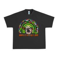 Pigment Black Western Happy St. Patrick's Day Cow Rainbow Urban Heavy Tee - Artiststas