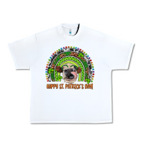 White Western Happy St. Patrick's Day Cow Rainbow Urban Heavy Tee - Artiststas