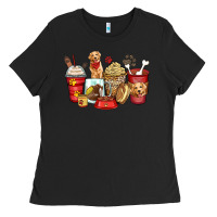 Black golden retriever coffee cups Ladies Tee - Zillion Design Studio