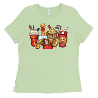 Matcha golden retriever coffee cups Ladies Tee - Zillion Design Studio