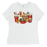 White golden retriever coffee cups Ladies Tee - Zillion Design Studio