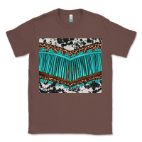 Chestnut western cowhide leopard turquoise fringed Classic Tee - BarkalooDesign
