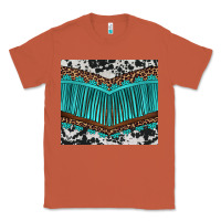 Copper western cowhide leopard turquoise fringed Classic Tee - BarkalooDesign