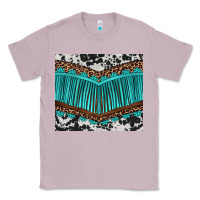 Lilac western cowhide leopard turquoise fringed Classic Tee - BarkalooDesign