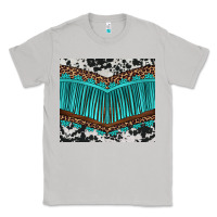 Moon Dust western cowhide leopard turquoise fringed Classic Tee - BarkalooDesign
