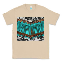 Mushroom western cowhide leopard turquoise fringed Classic Tee - BarkalooDesign