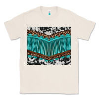 Natural western cowhide leopard turquoise fringed Classic Tee - BarkalooDesign