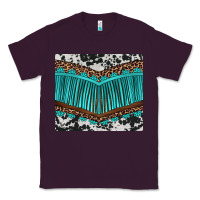Plum western cowhide leopard turquoise fringed Classic Tee - BarkalooDesign