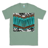 Sage western cowhide leopard turquoise fringed Classic Tee - BarkalooDesign